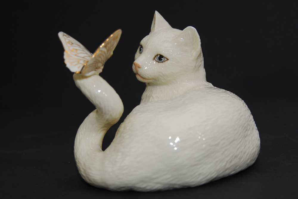 Lenox Cat and Butterfly Figurines