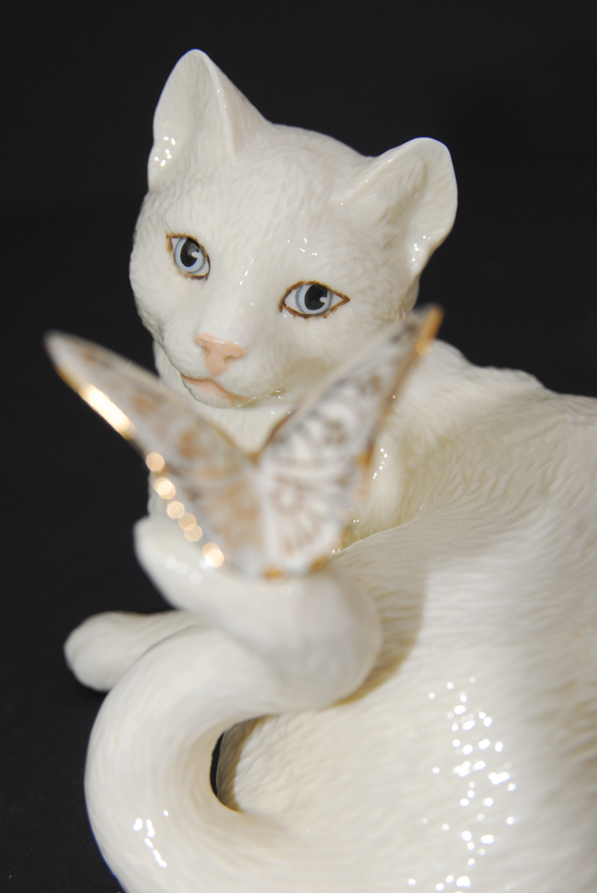 Lenox Cat and Butterfly Figurines
