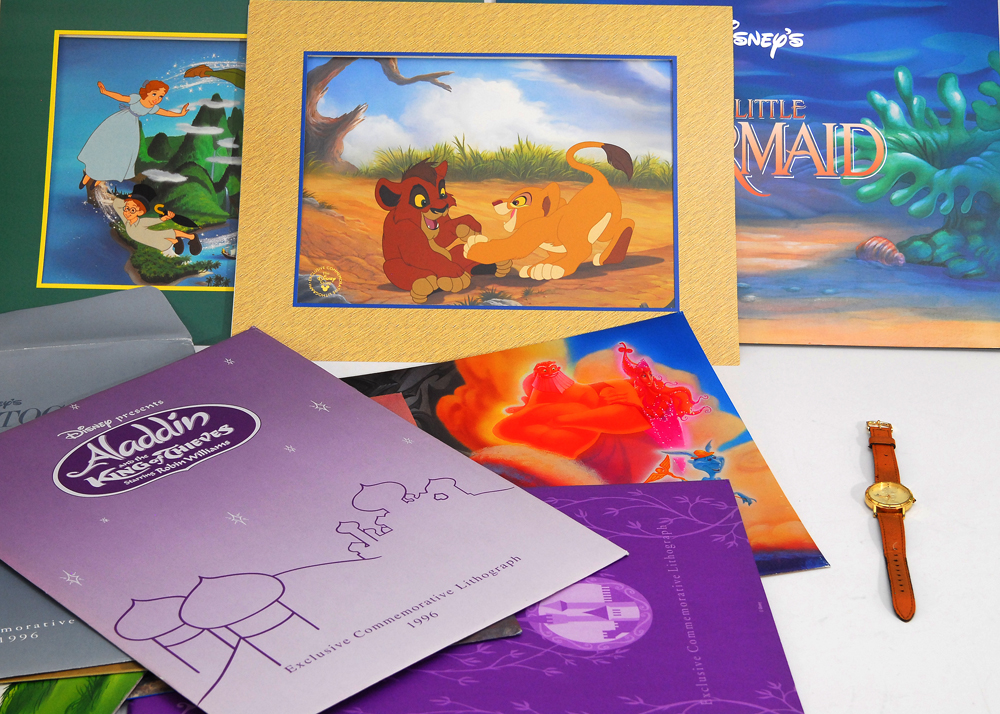 Disney Lithographs and a Watch