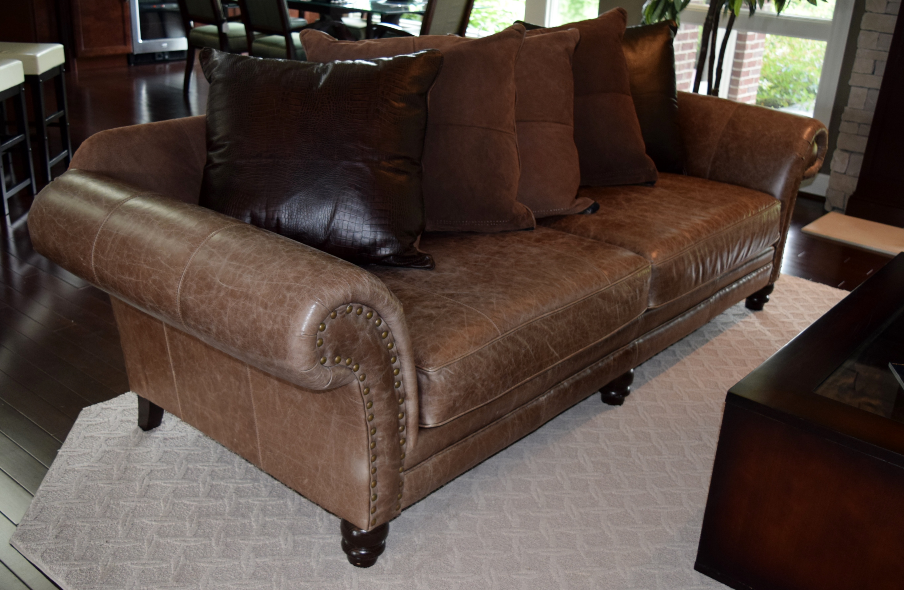 Bernhardt Distressed Leather Sofa