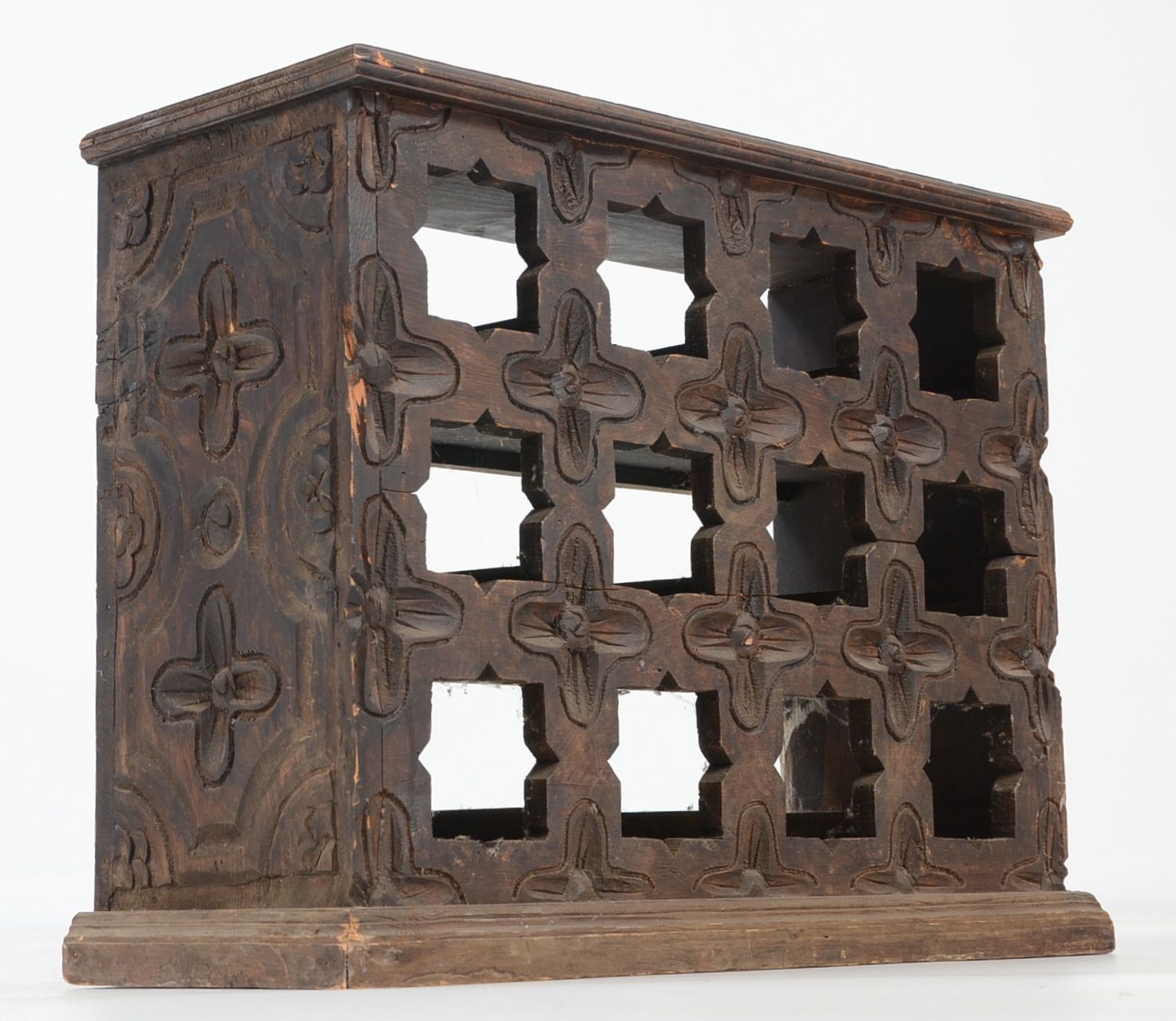 Carved Wood Wine Rack