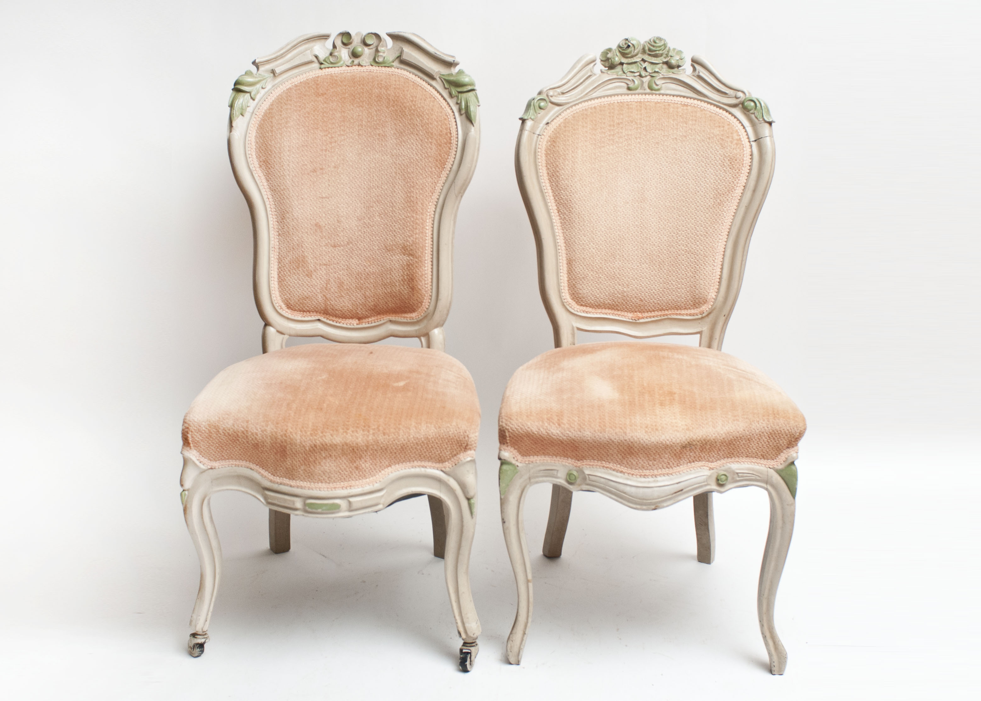 Pair of Rococo Revival Style Upholstered Chairs