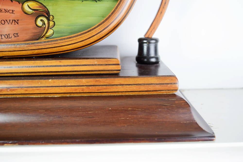 Rare J.C. Brown Acorn Shelf Clock with "Residence" Painting