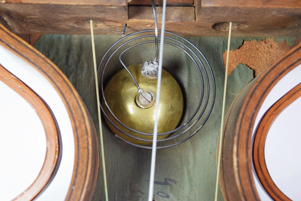 Rare J.C. Brown Acorn Shelf Clock with "Residence" Painting