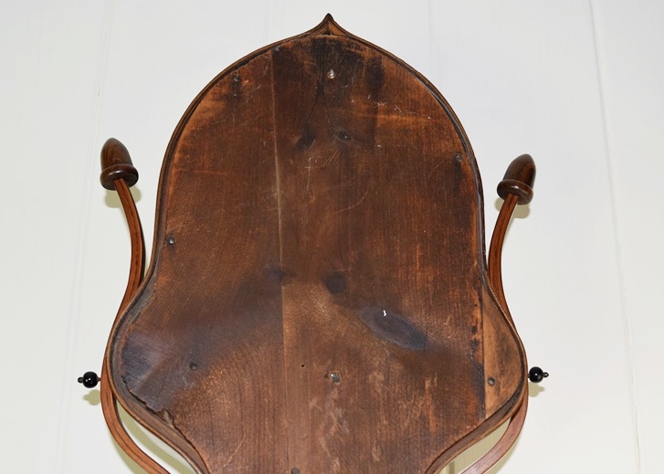 Rare J.C. Brown Acorn Shelf Clock with "Residence" Painting