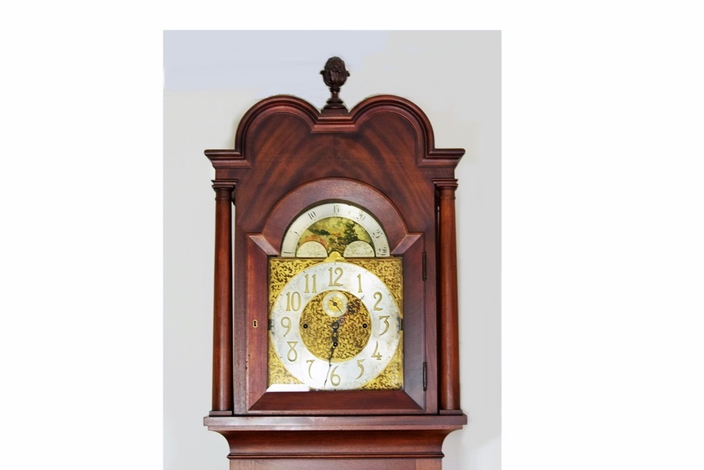 Herschede Mahogany Hall Clock with Movement Marked "Germany"