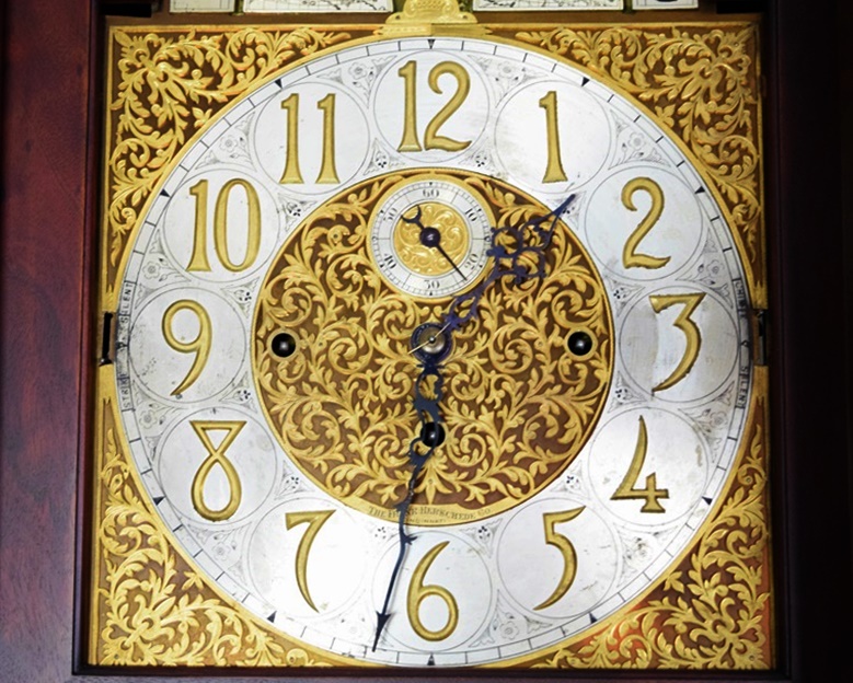 Herschede Mahogany Hall Clock with Movement Marked "Germany"