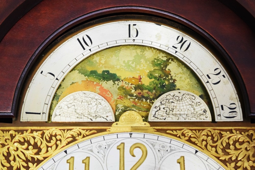 Herschede Mahogany Hall Clock with Movement Marked "Germany"