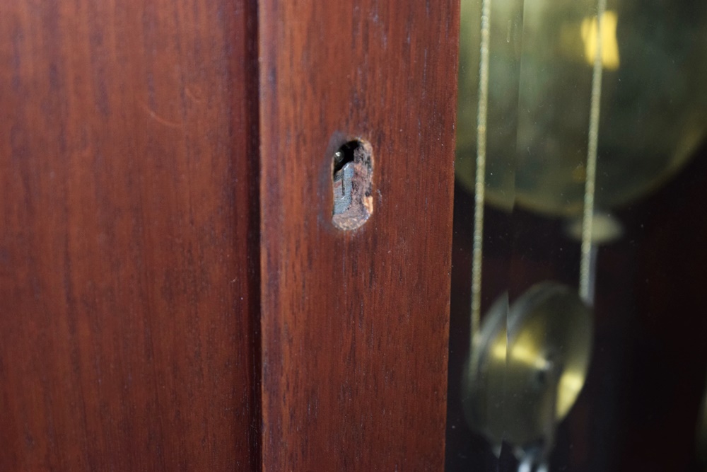Herschede Mahogany Hall Clock with Movement Marked "Germany"