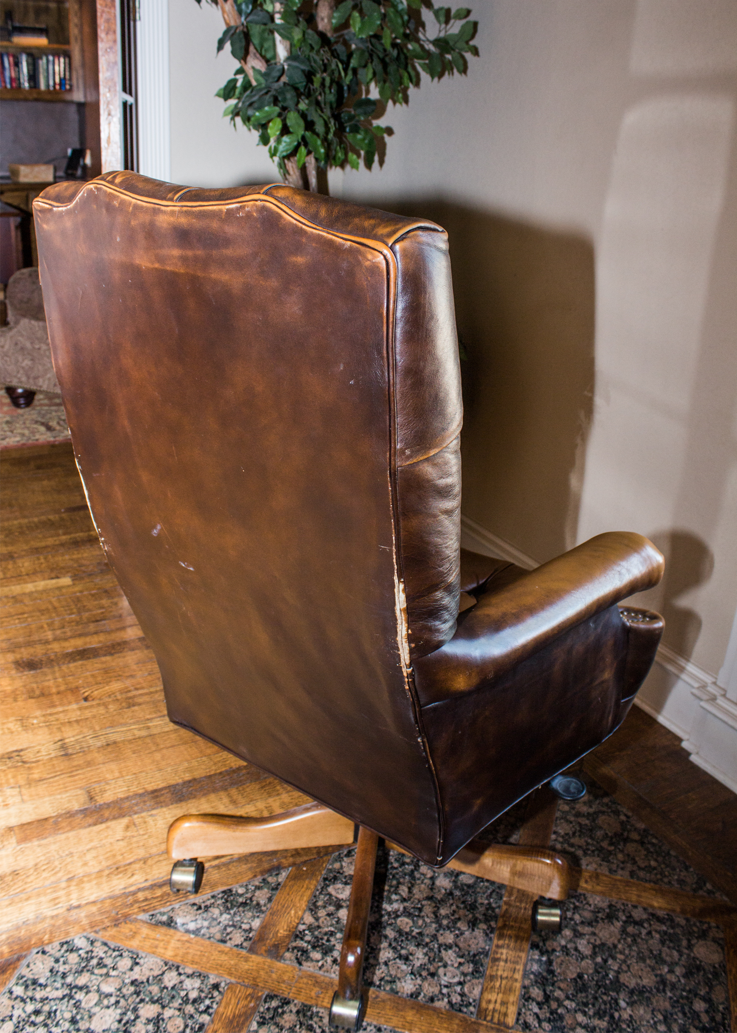 Ralph Lauren Leather Tufted Executive Desk Chair