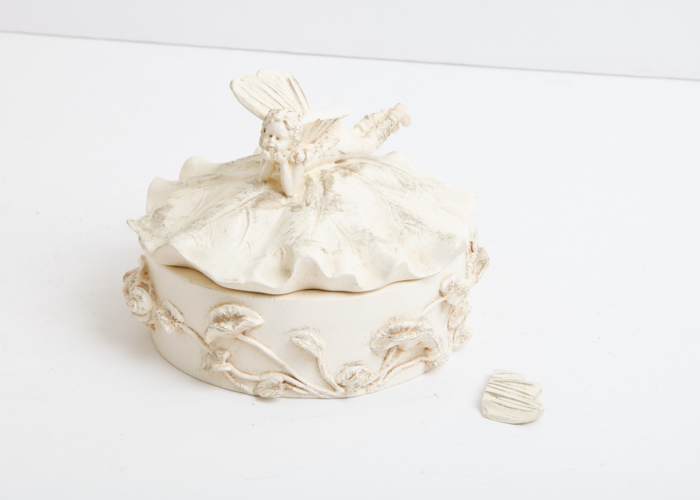 Assorted Pins, Bracelets, and a Fairy Box