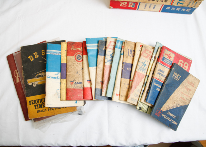 Vintage Mopar Auto Parts Clock and Auto Repair Manuals