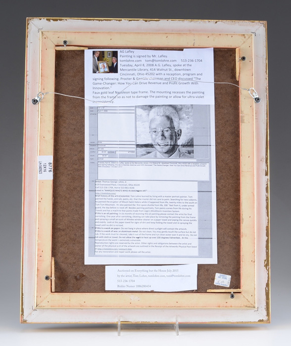 Oil on Board Portrait of AG Lafley by Tom Lohre