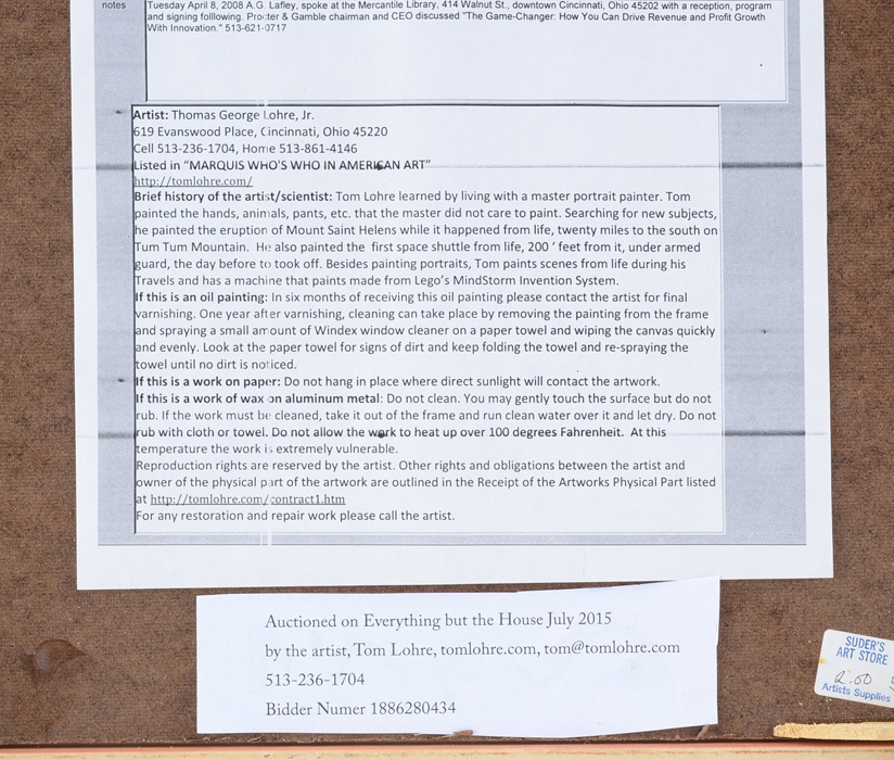 Oil on Board Portrait of AG Lafley by Tom Lohre