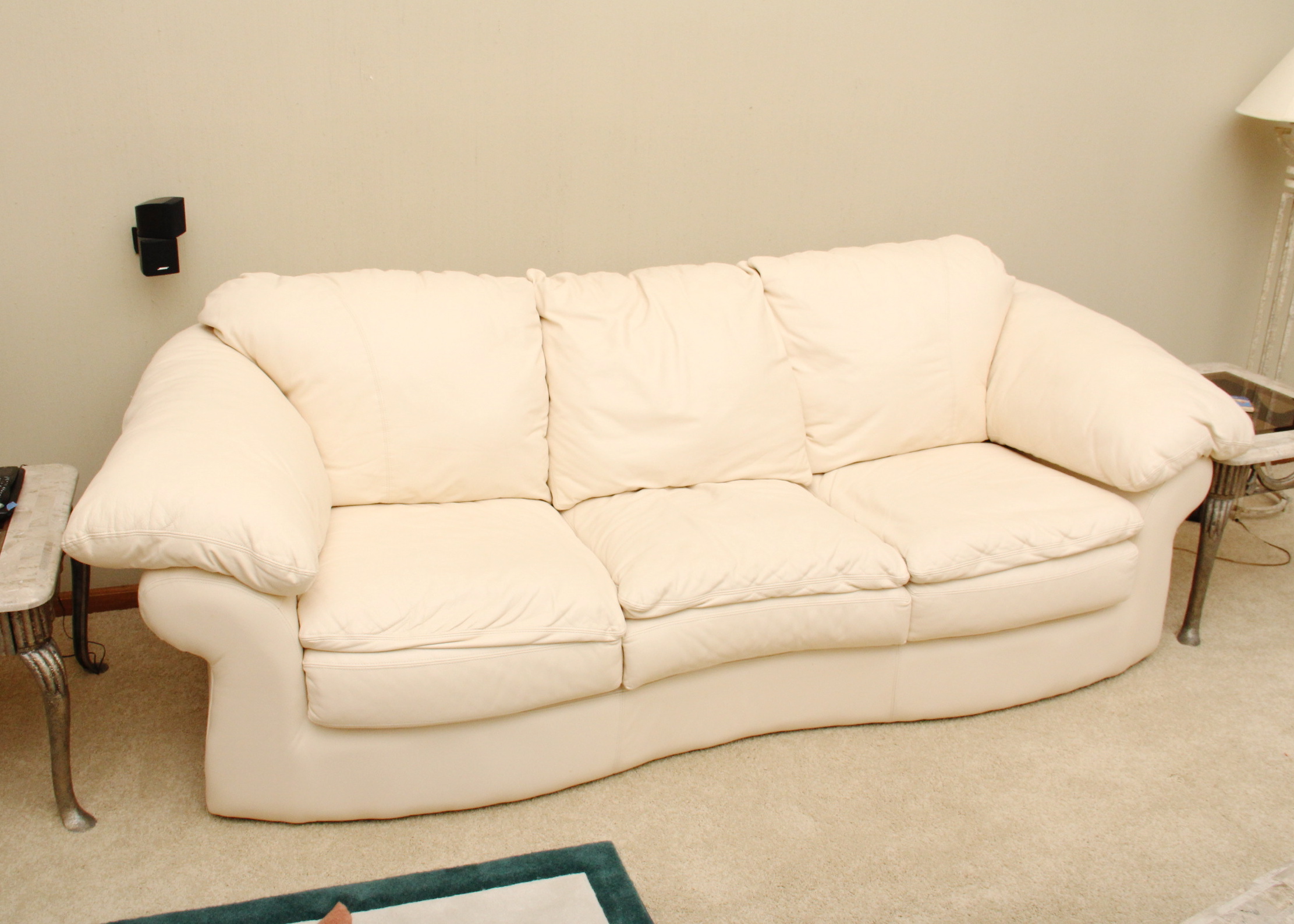 Leather Three Seat Sofa With Matching Chair and Ottoman EBTH