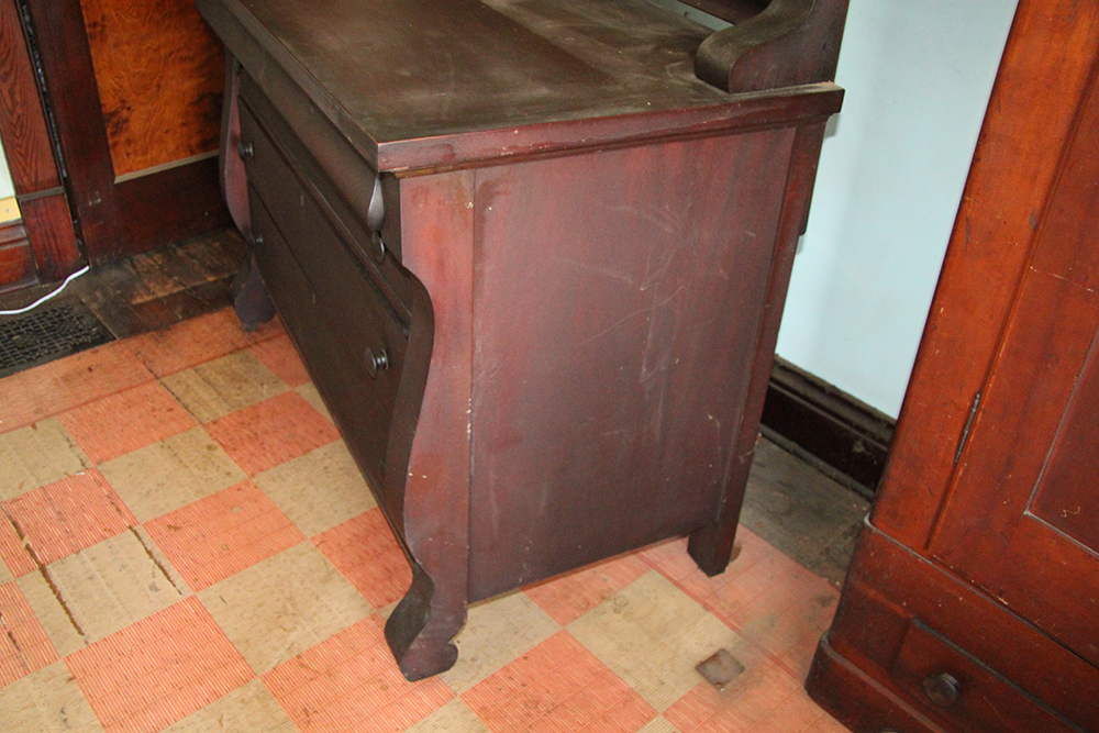 Antique Mahogany Empire Revival Style Dresser with Mirror