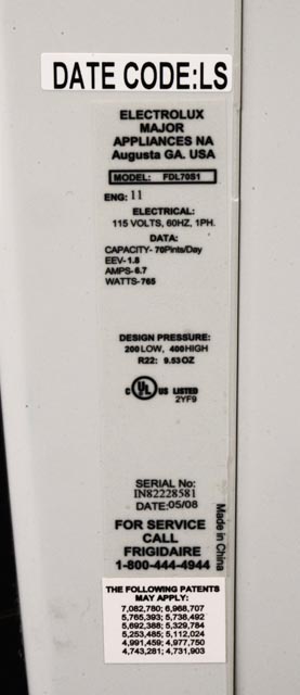 Frigidaire 70-Pint Dehumidifier FDL70S1