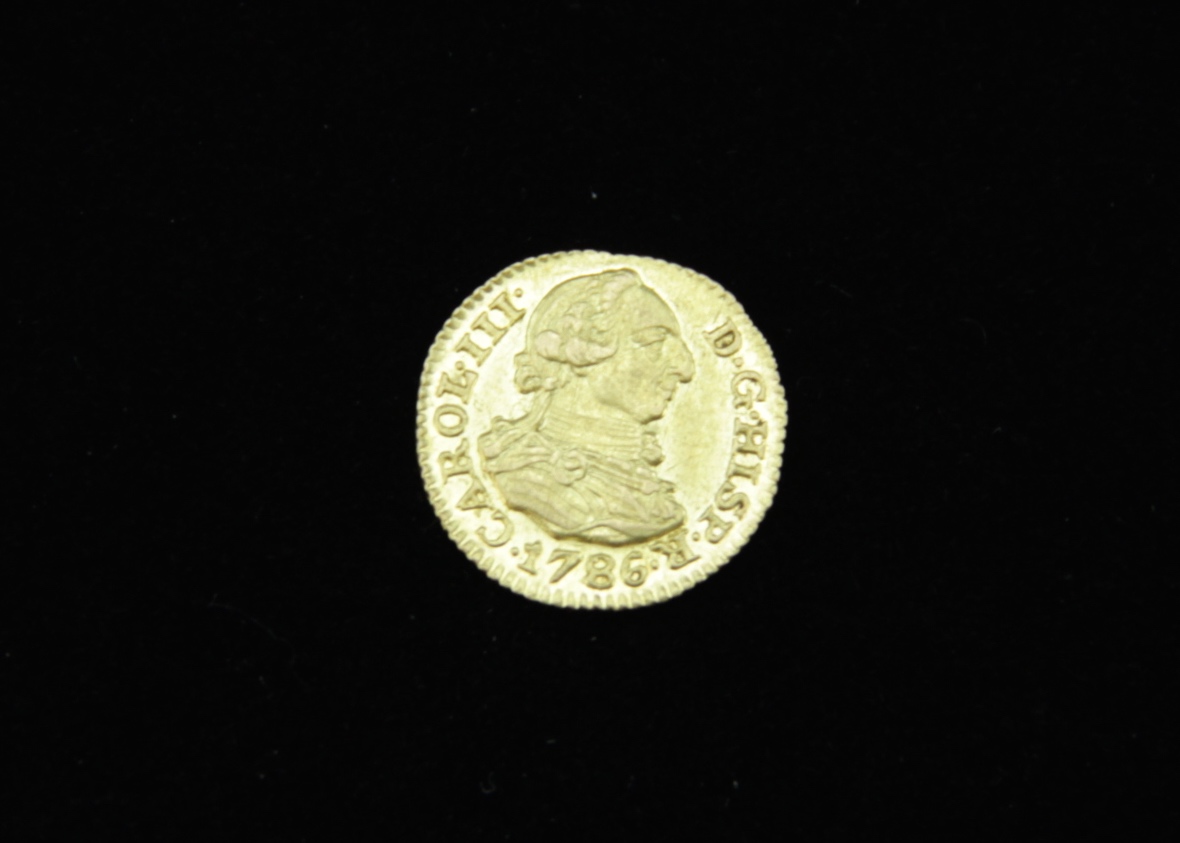 1786 Spanish Colonial Gold Half Escudo Coin