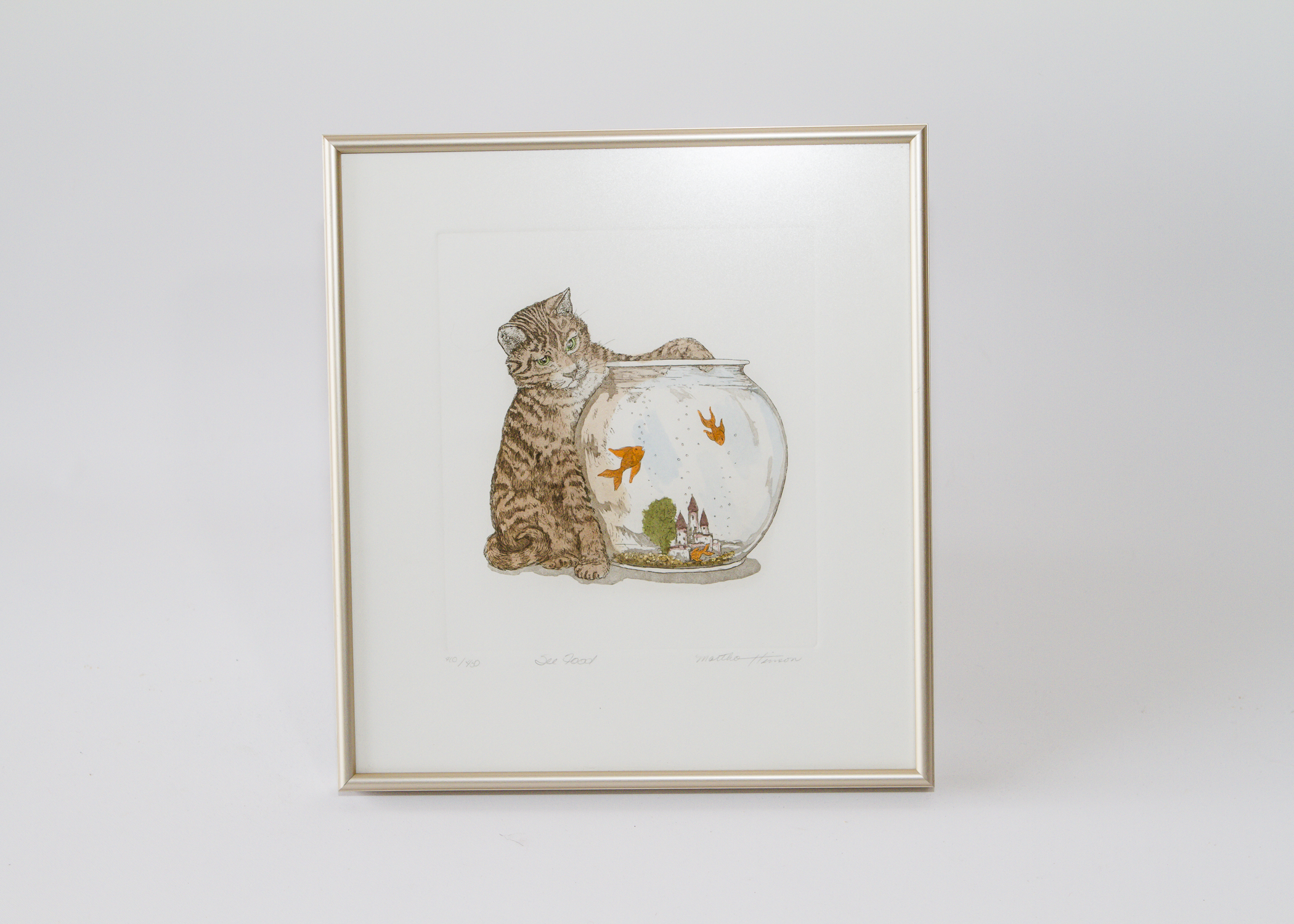 Martha Hinson Hand-Colored Etching Titled "Sea Food"