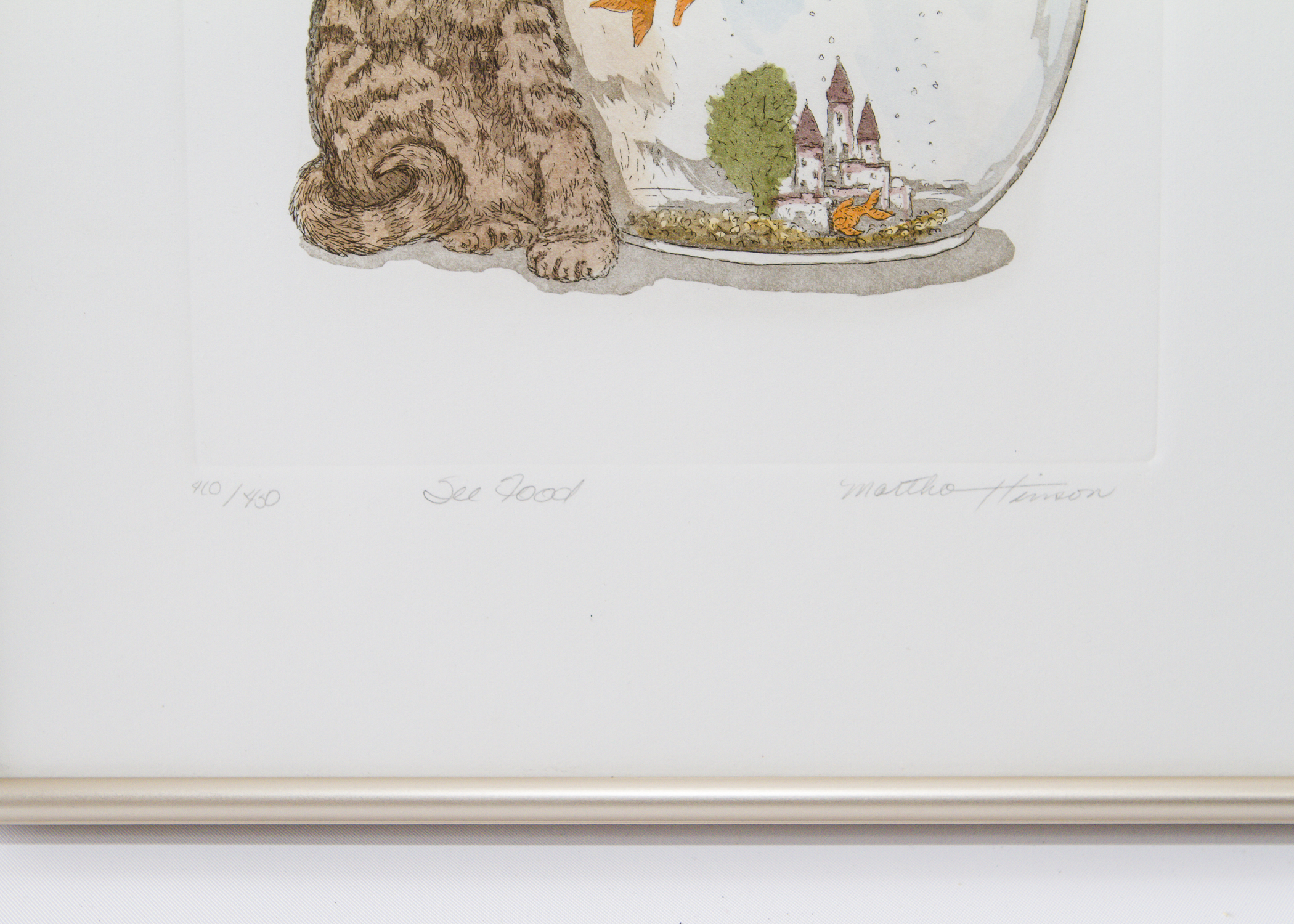 Martha Hinson Hand-Colored Etching Titled "Sea Food"