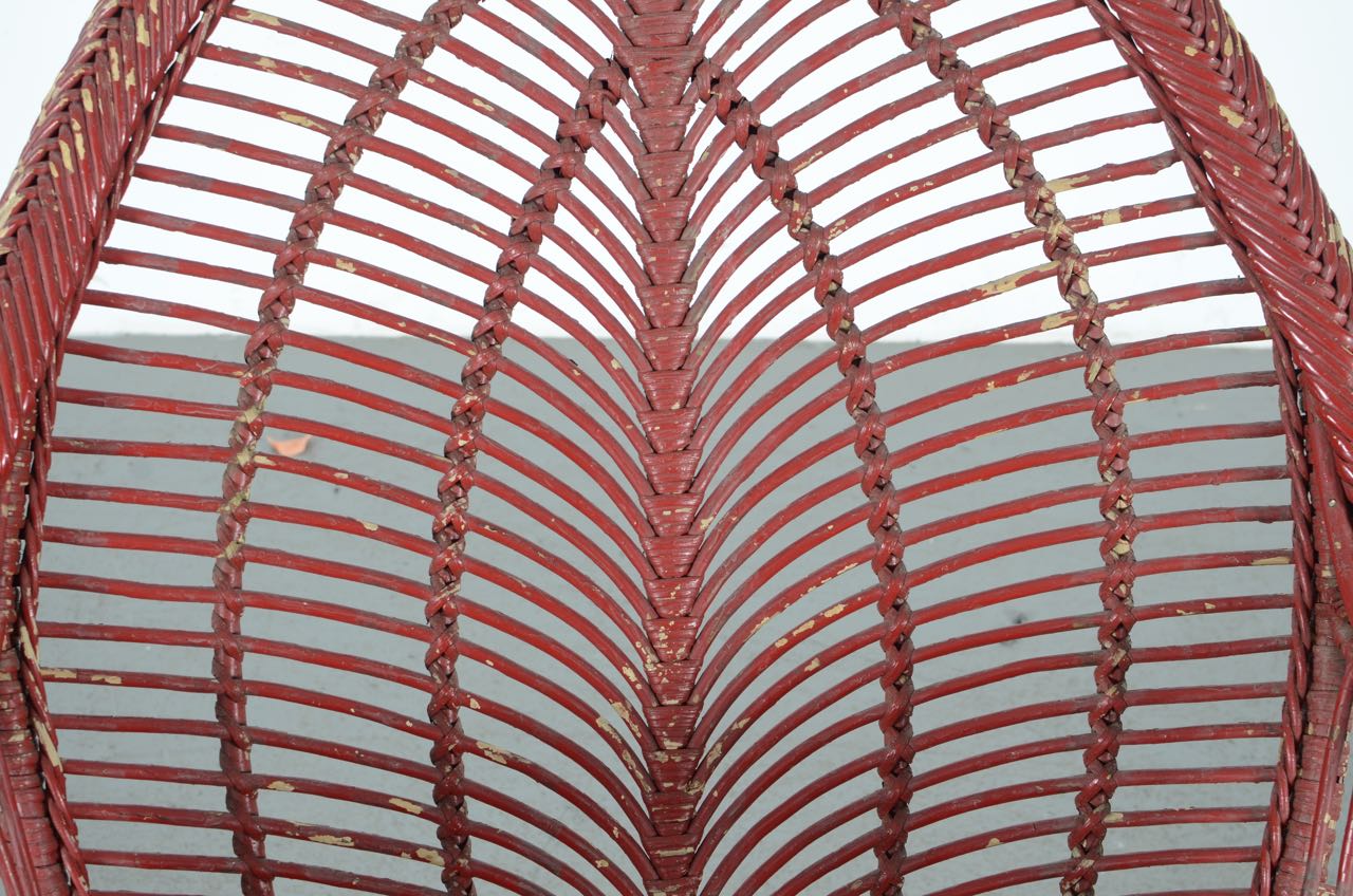 Red Wicker Patio Chair