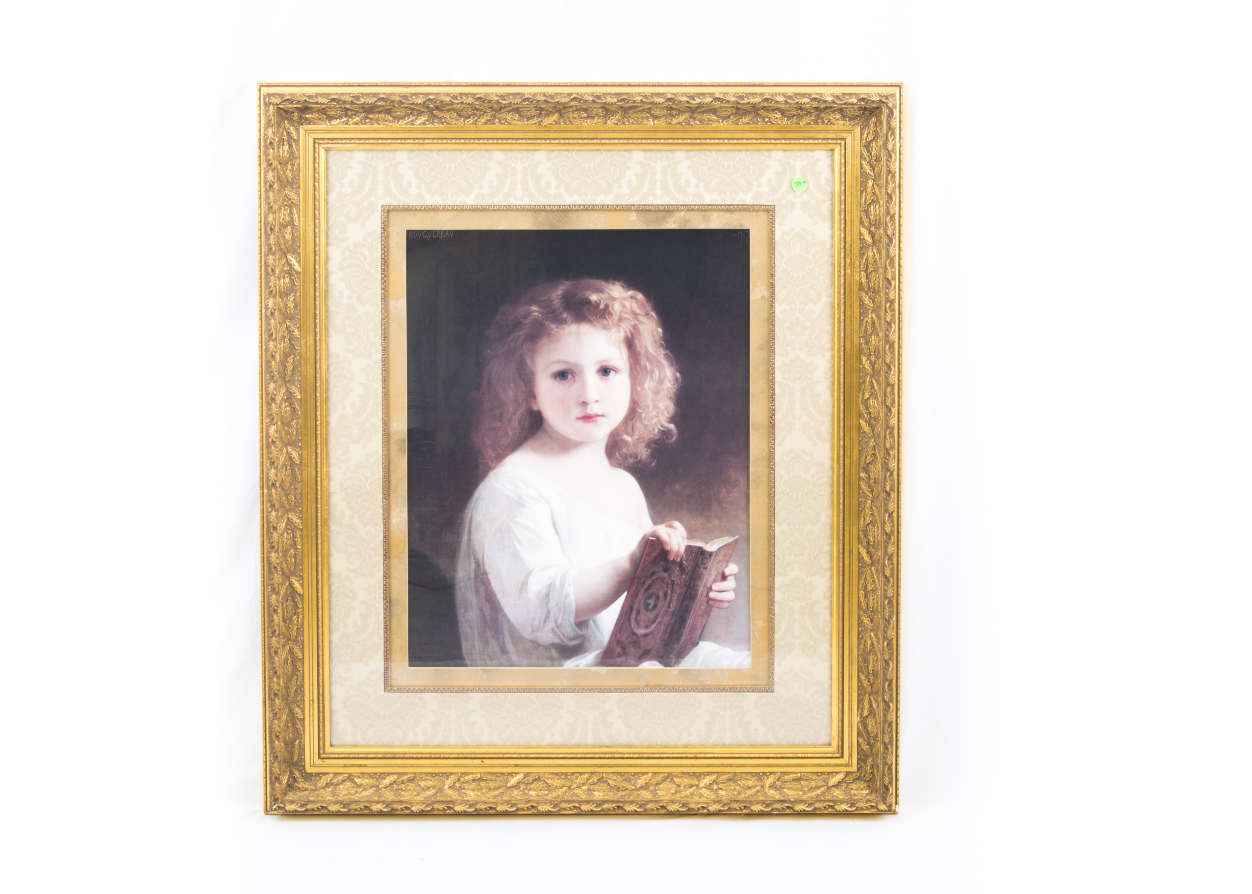 Bouguereau Offset Lithograph of "Story Book"