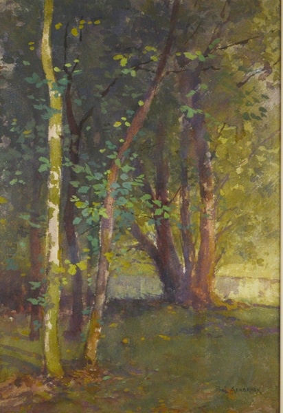 Paul Ashbrook Original Watercolor "Birch Trees"