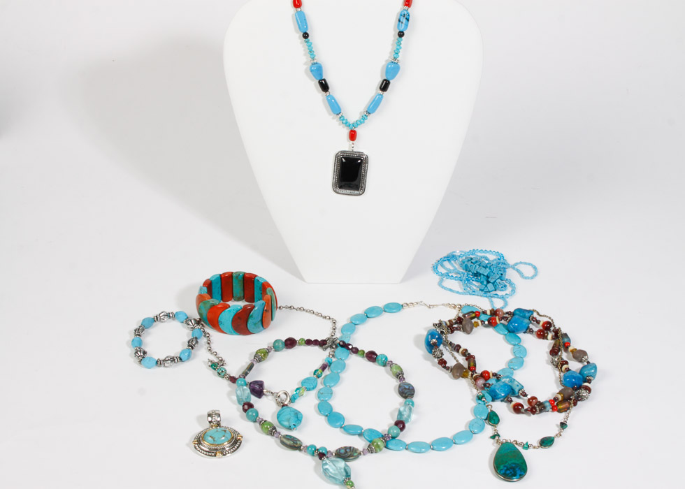 August Max Necklace and Assorted Turquoise Fashion Jewelry