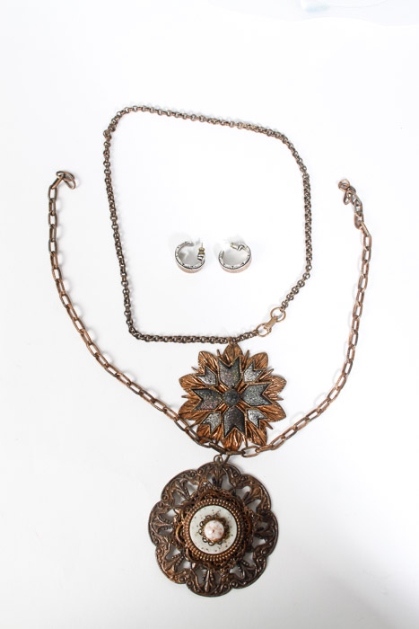 Vintage Jewelry to Include Matisse Copper Enamel Necklace