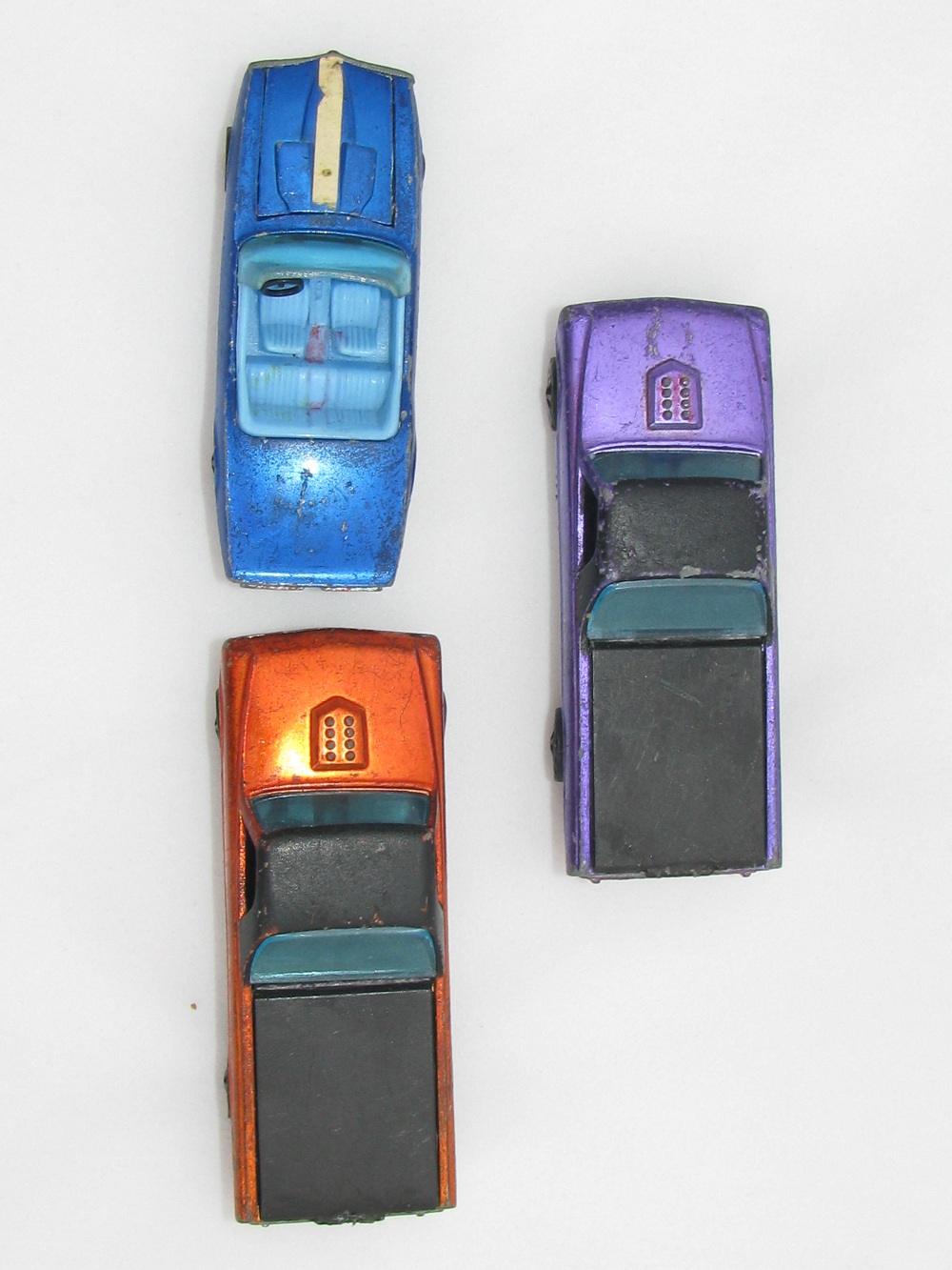 Trio of Mattel Hot Wheels Red Line 1967 Custom Cars