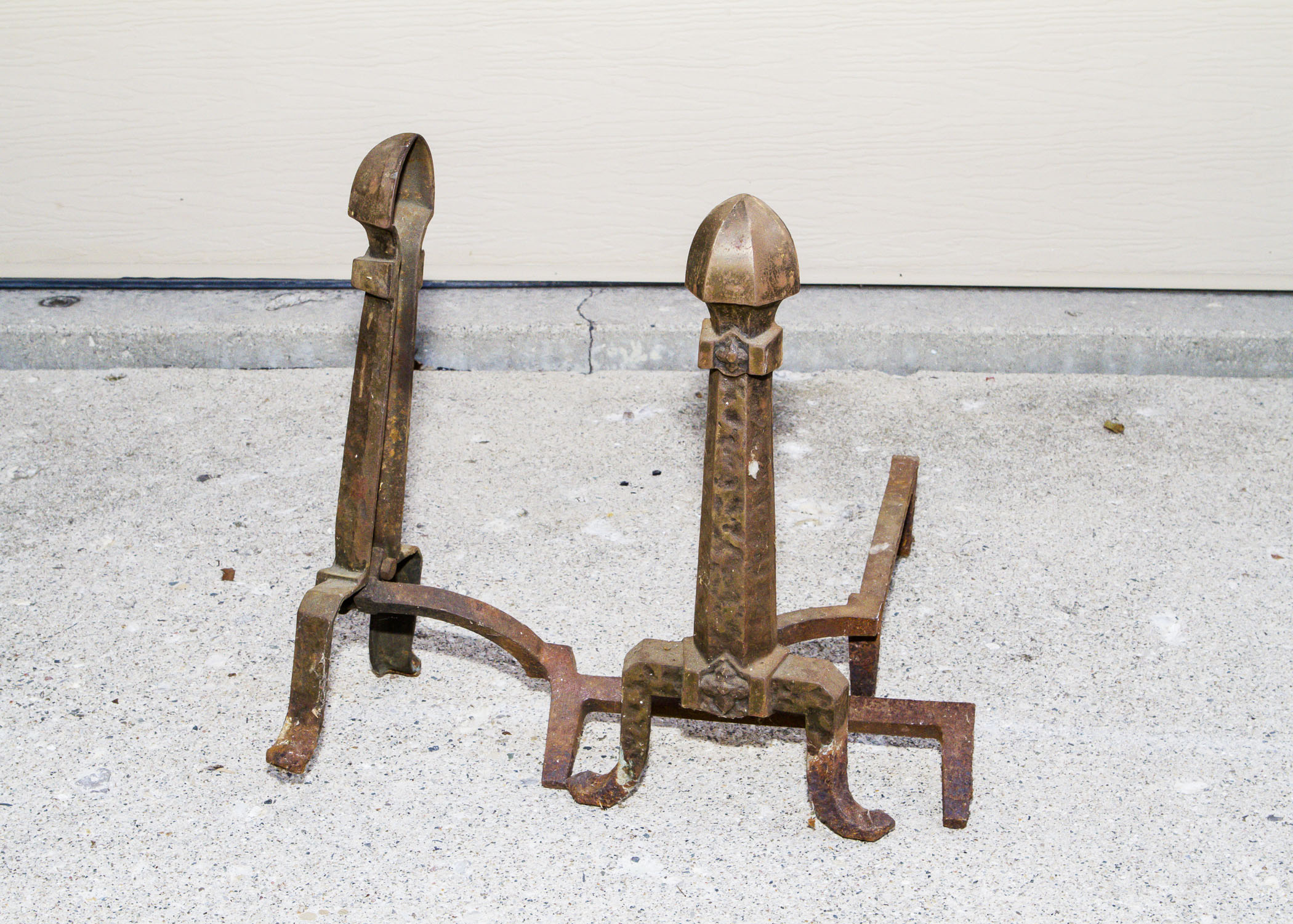 Vintage Steel Fireplace Tools with Andirions