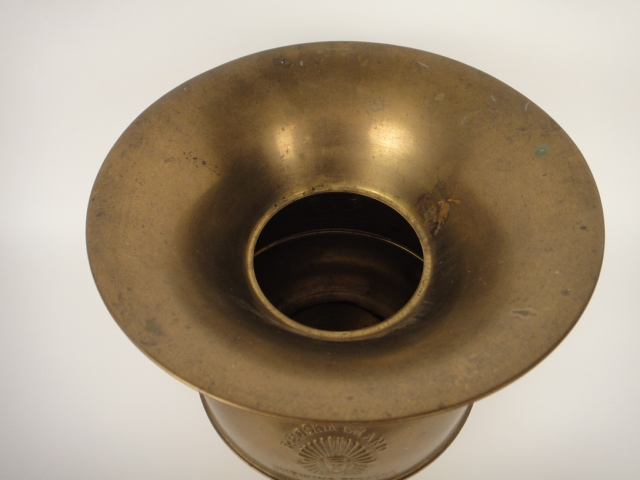 Vintage Brass Redskin Brand Chewing Tobacco Spittoon