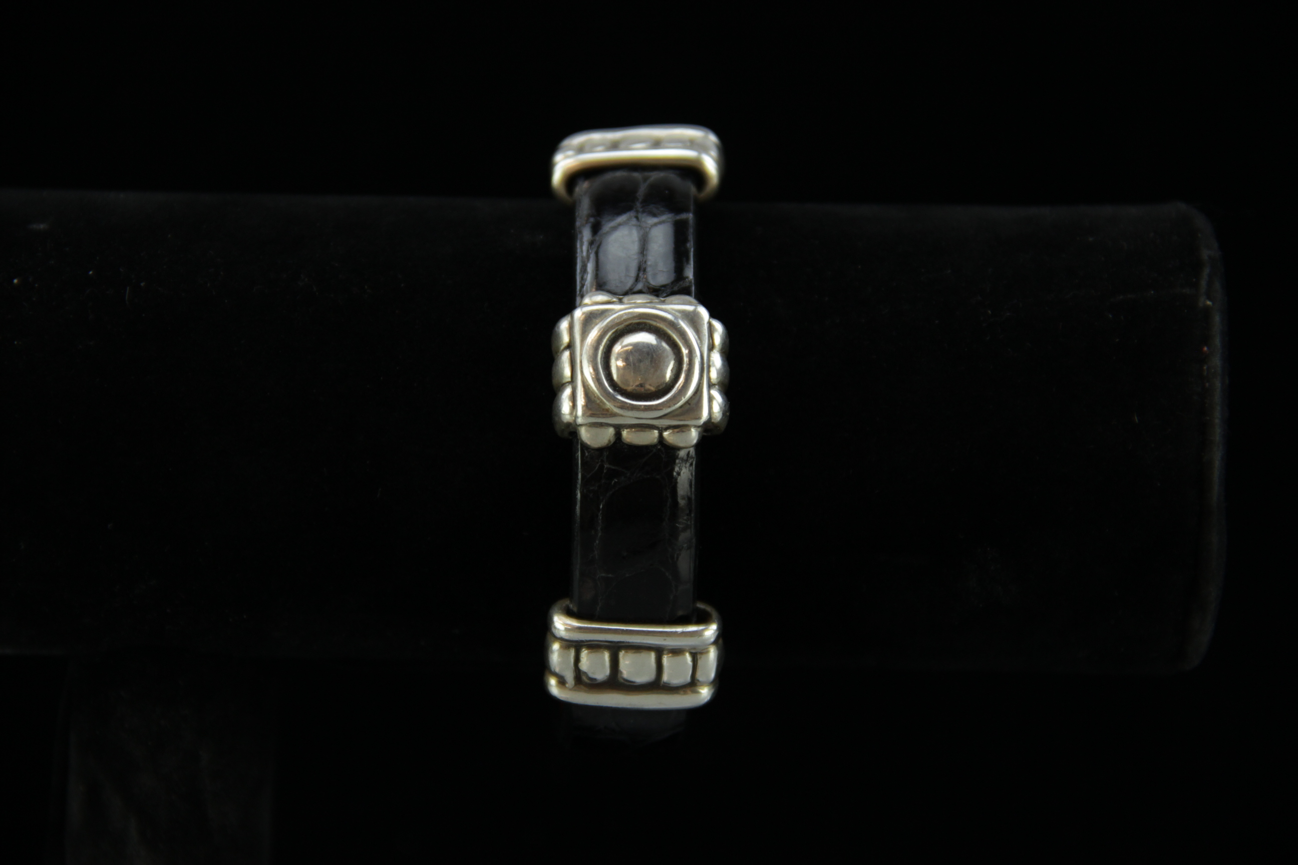 LaBelle Sterling and Leather Bracelet