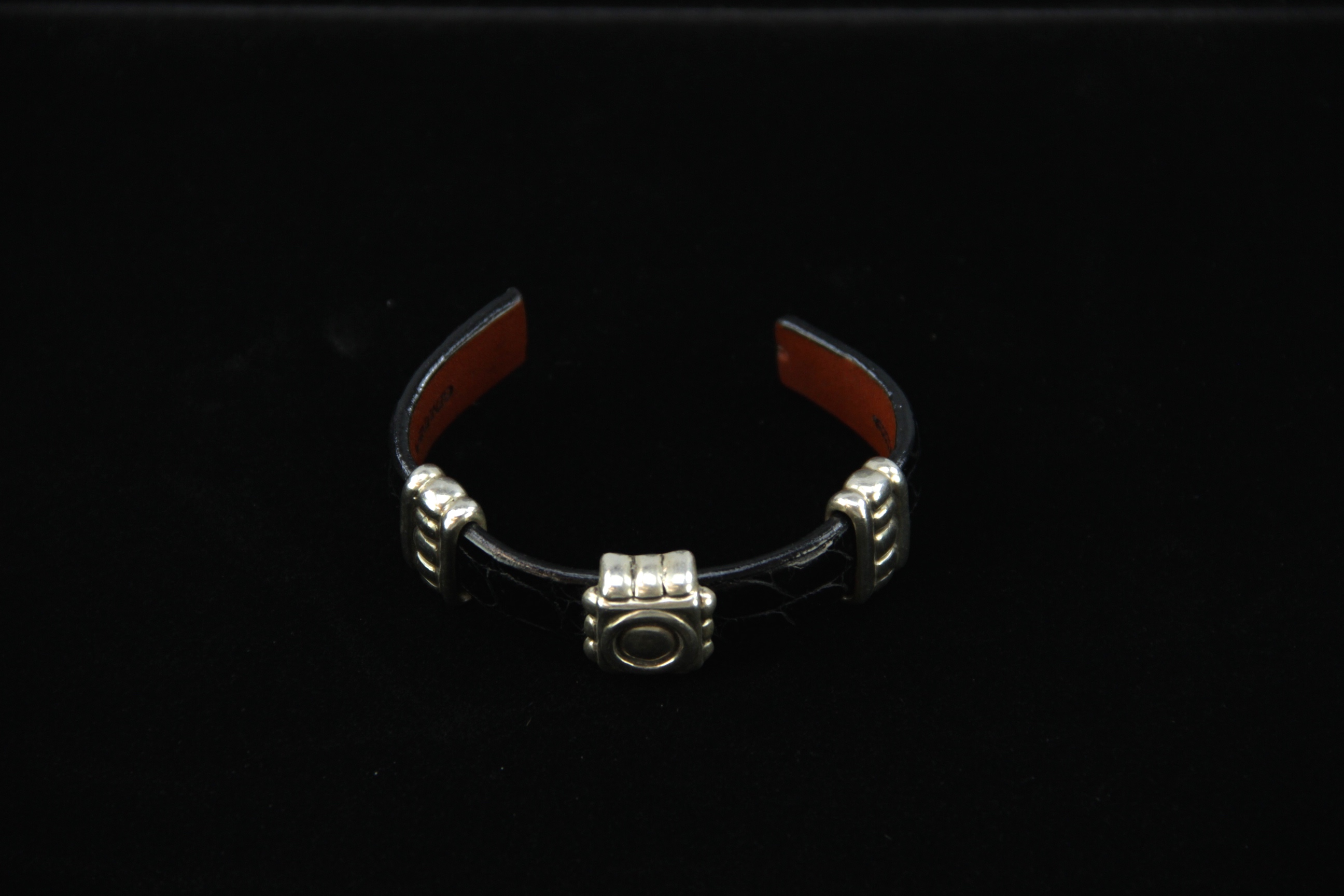LaBelle Sterling and Leather Bracelet