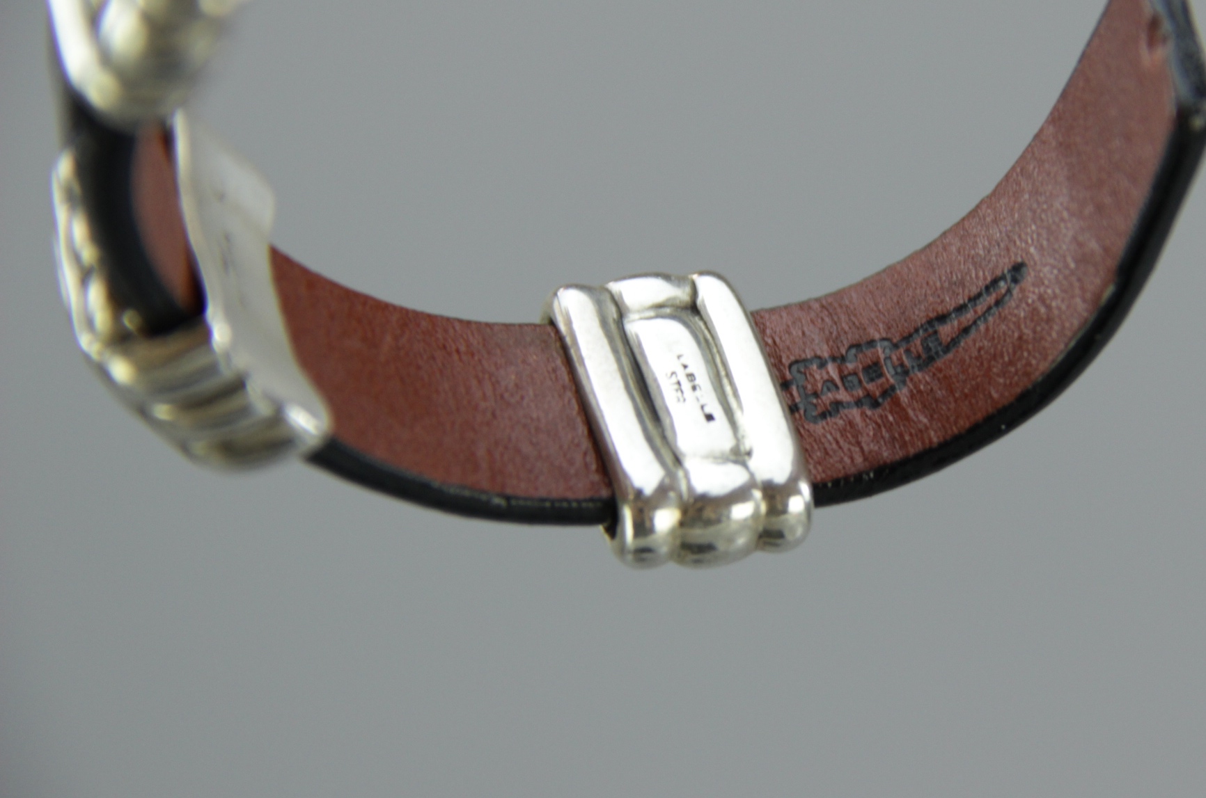 LaBelle Sterling and Leather Bracelet