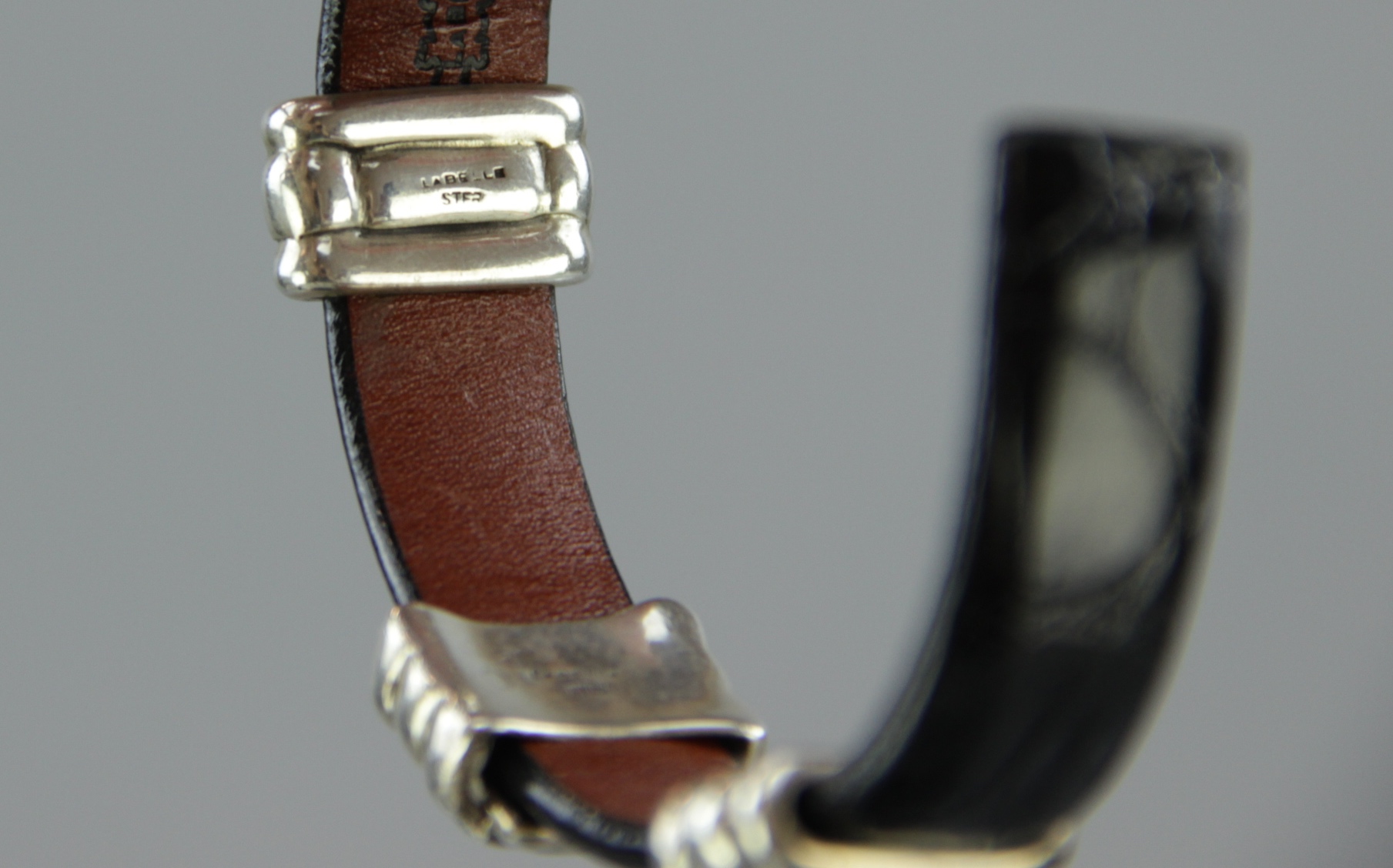LaBelle Sterling and Leather Bracelet