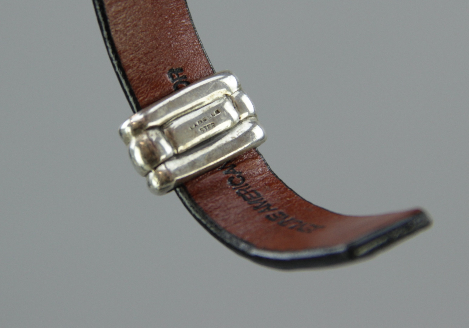 LaBelle Sterling and Leather Bracelet