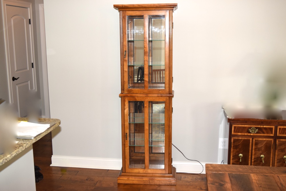 Hardwood and Glass Curio Cabinet