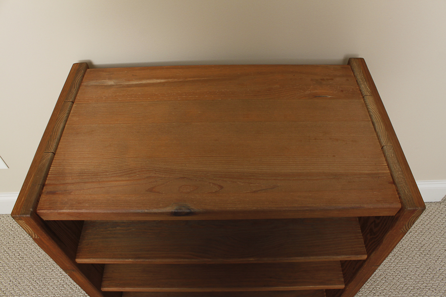 Oak Two Shelf Table on Wheels