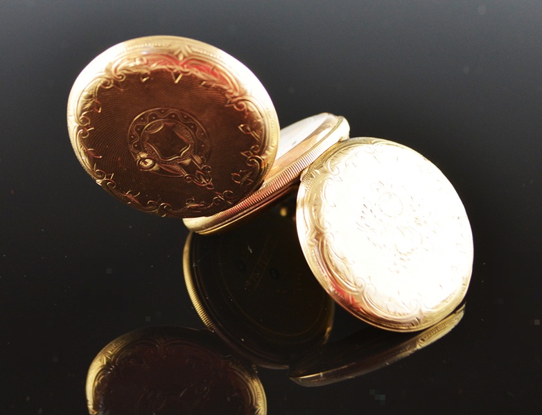 8K Gold Filled A. Laffite "Geneve" Hunter-Case Pocket Watch