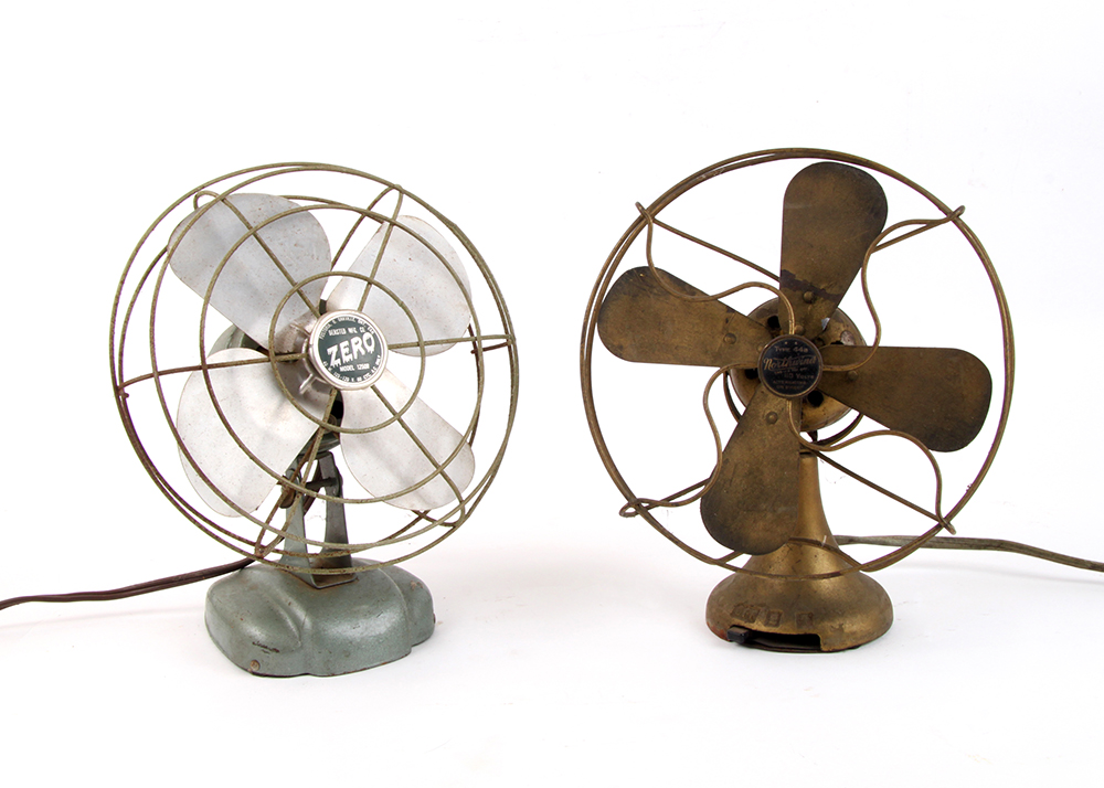 Pair of Vintage Metal Desk Fans