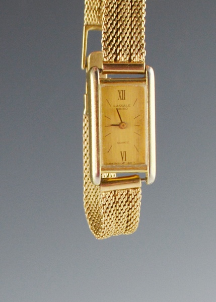 Seiko Lasalle Ladies Watch With 14K Gold Mesh Bracelet Band