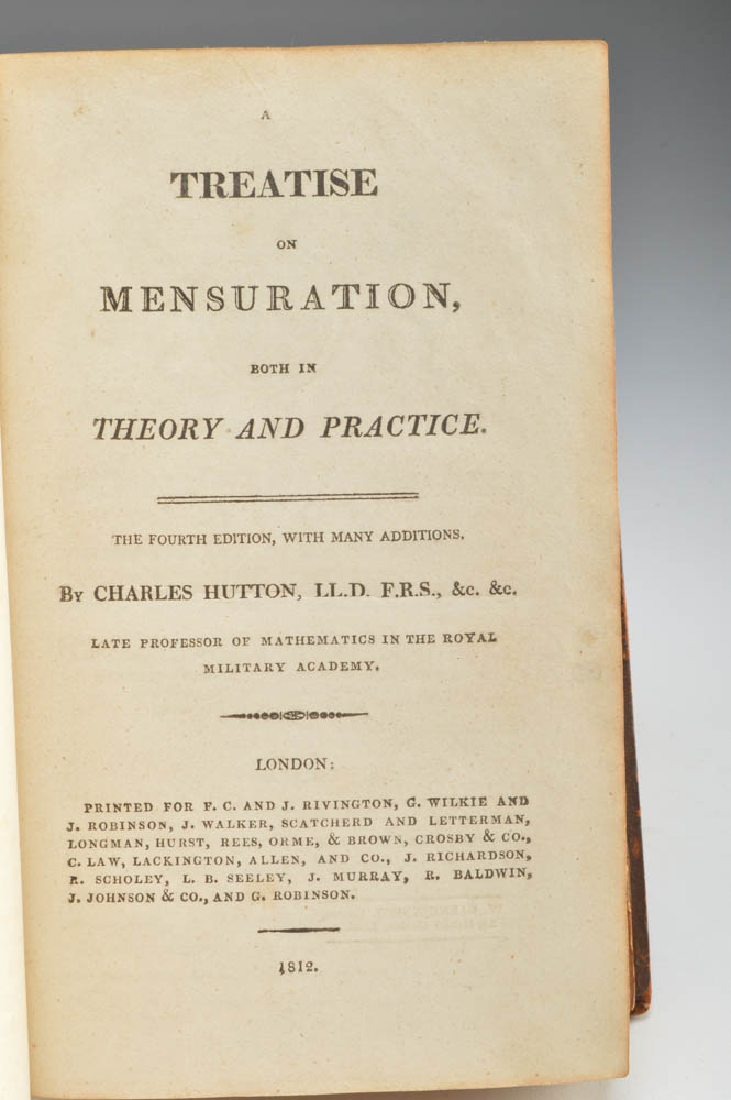 1812 Mathematical Text - Hutton's Mensuration