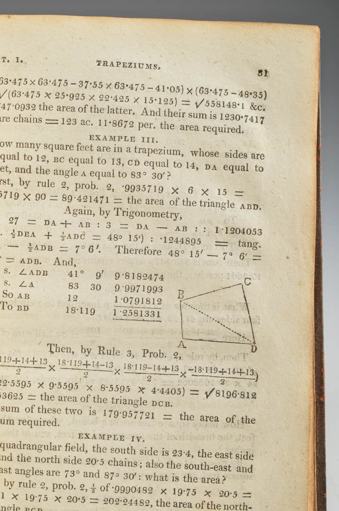 1812 Mathematical Text - Hutton's Mensuration