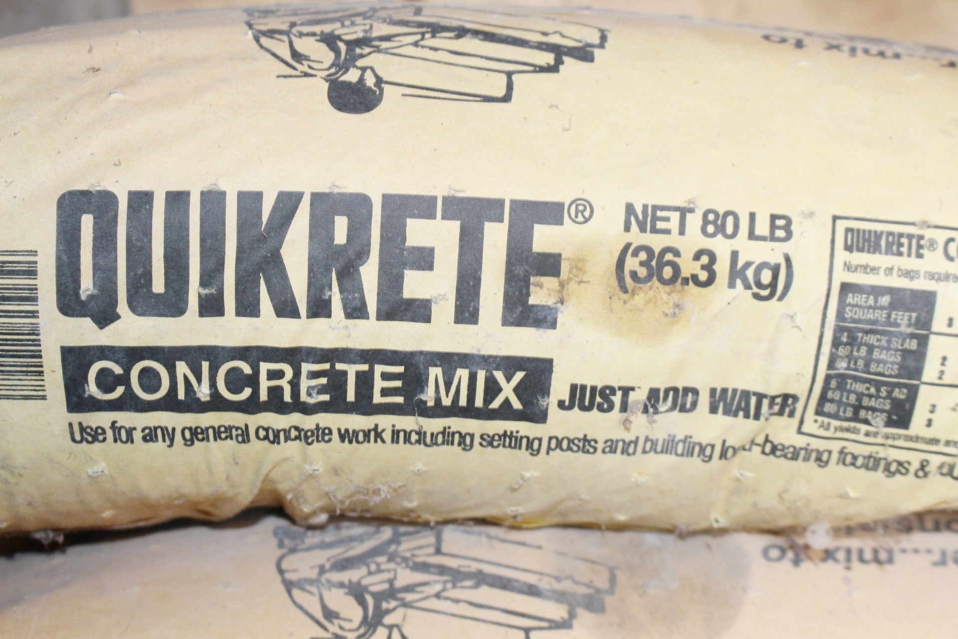 Six 80 lb. Quikrete Bags