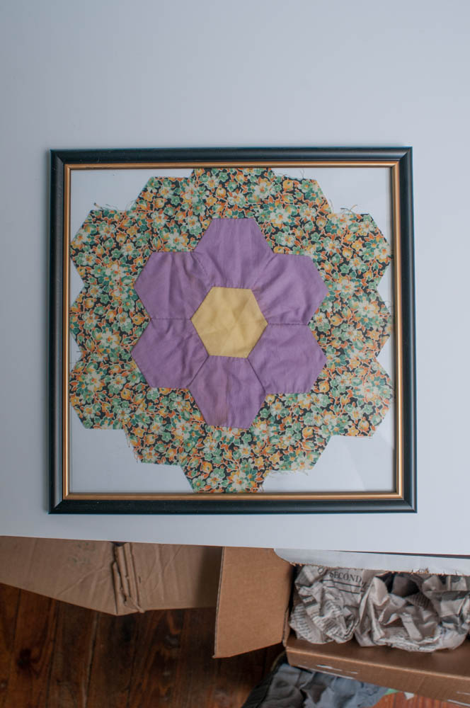 Antique Framed Quilt Piece