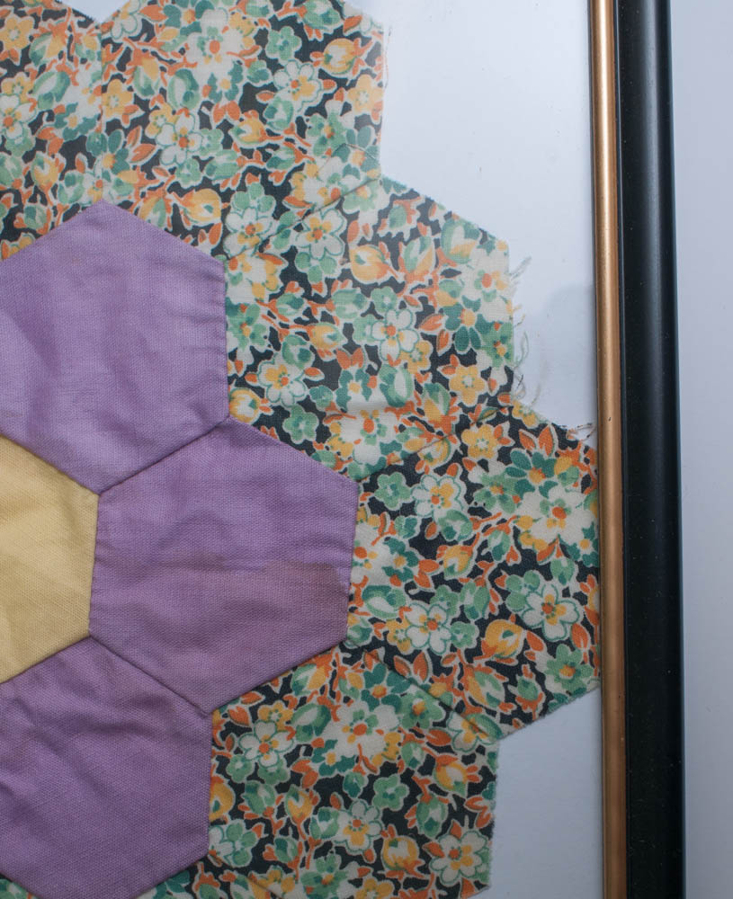 Antique Framed Quilt Piece