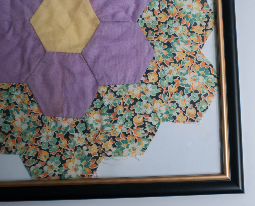 Antique Framed Quilt Piece