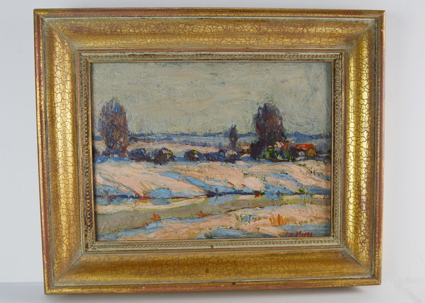 Frank H. Myers "Sunset on Snow" Original Oil Painting