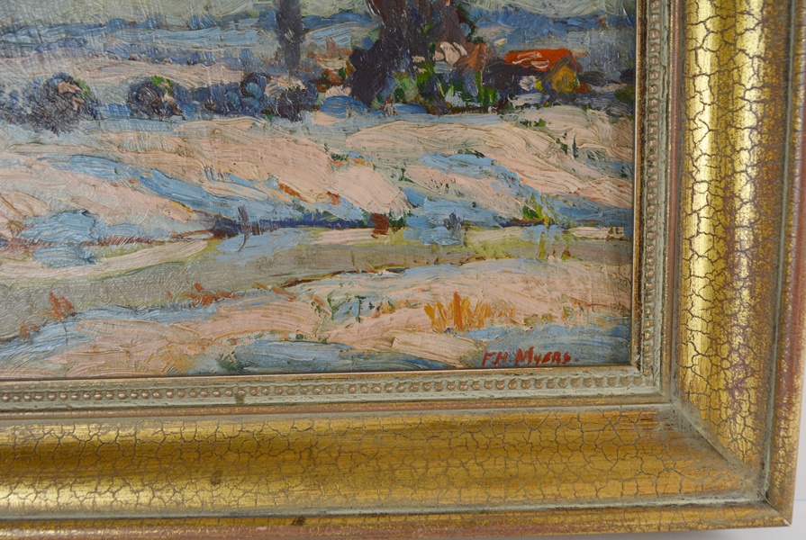 Frank H. Myers "Sunset on Snow" Original Oil Painting